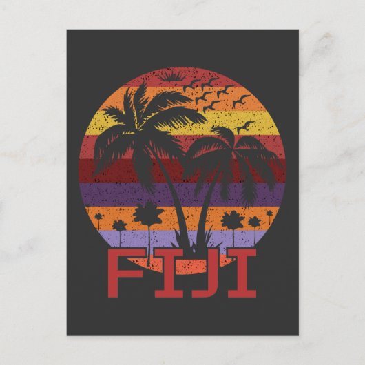 Vintage Fiji Summer Beach Reise Postkarte (Vorderseite)
