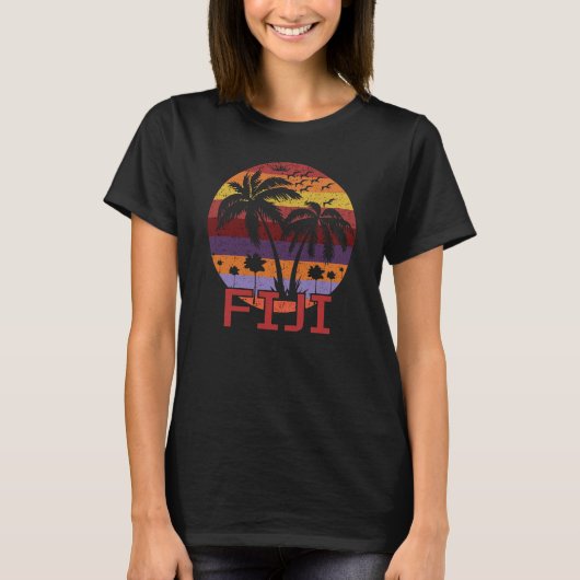 Vintage Fiji Summer Beach Reise T-Shirt (Vorderseite)