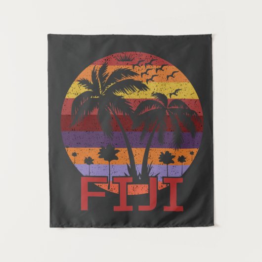 Vintage Fiji Summer Beach Reise Wandteppich (Vorderseite)
