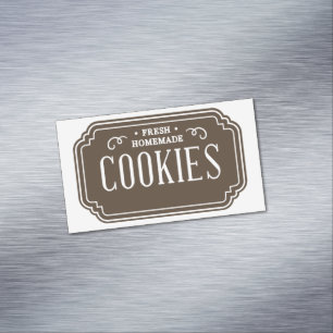Vintage-Filigran-Kekse-Bäckerei-Emblem-Design Magnetische Visitenkarte