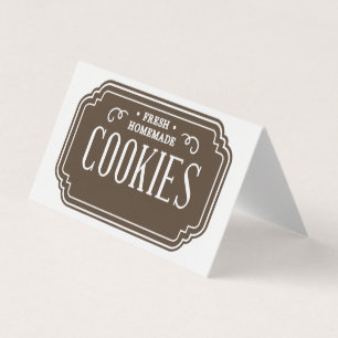 Vintage-Filigran-Kekse-Bäckerei-Emblem-Design Visitenkarten