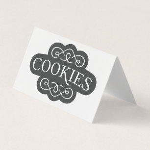Vintage-Filigran-Kekse-Bäckerei-Emblem-Design Visitenkarten