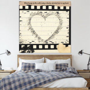 Vintage-Film-Herz-Collage auf gespannter Leinwand