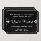 Vintage Film-Hochzeits-Einladung Einladung (Vorne/Hinten)