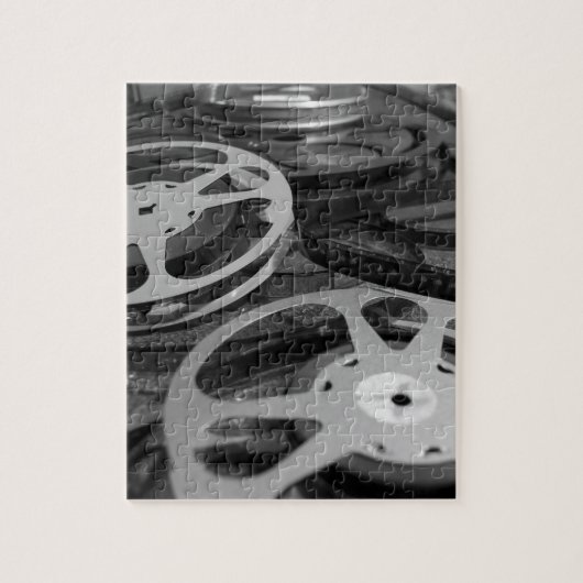 Vintage Film-Spulen Schwarzweiss Puzzle (Vertikal)