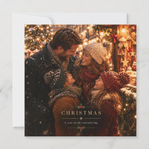 Vintage-Film-Weihnachten, glückliche Familienfeier Einladung