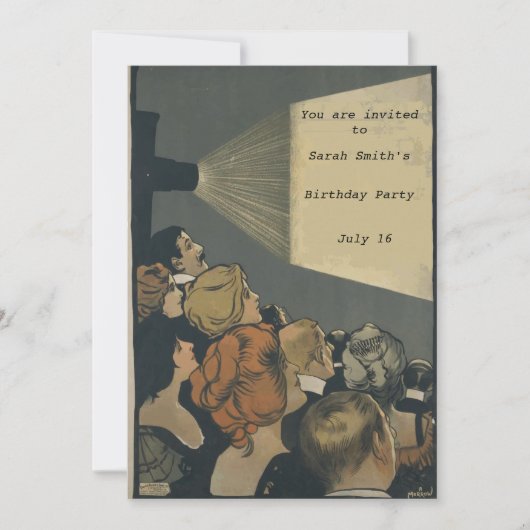 Vintage Filmeinladung Einladung (Vorderseite)