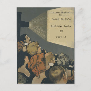 Vintage Filmeinladung Einladungspostkarte