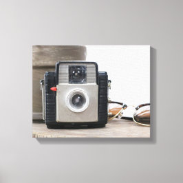 Vintage Filmkamera Blume Pot & Glasses 11x14 Leinwanddruck