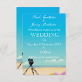 Vintage Filmkamera Hochzeit einladen Einladung (Vorne/Hinten)