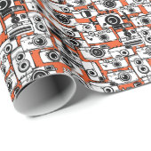 Vintage Filmkameras, nahtlos. Geschenkpapier (Rolleneckpunkt)