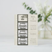 Vintage Filmstreifen Save the Date Foto Postkarten (Stehend Vorderseite)