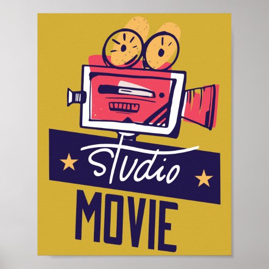 Vintage Filmstudio-Kamera Poster Dekor (Vorne)