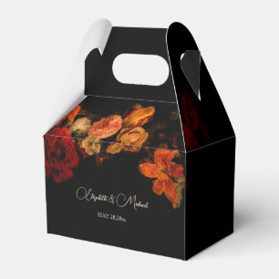 Vintage Fine Art Blumen Schwarze Hochzeit Danke Geschenkschachtel