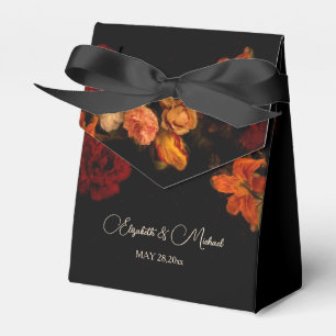 Vintage Fine Art Blumen Schwarze Hochzeit Danke Geschenkschachtel