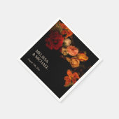 Vintage Fine Art Dark Floral Wedding Serviette (Ecke)