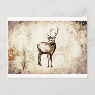 Vintage Fineart F077 Hirsch Postkarte