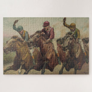 Vintage Finish Line Horse Jockeys - Illustration Puzzle