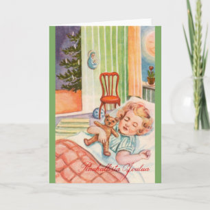 Vintage finnische Weihnachtsgrußkarte Feiertagskarte