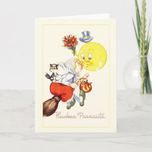 Vintage Finnish Hauskaa Pääsiäistä Easter Card Feiertagskarte