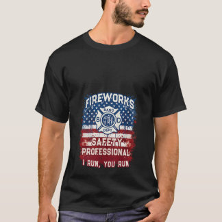 Vintage FIREWORKS SICHERHEIT BERUFLICHER Techniker T-Shirt