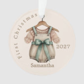 Vintage First Christmas Baby Keepsake Ornament (Vorderseite)