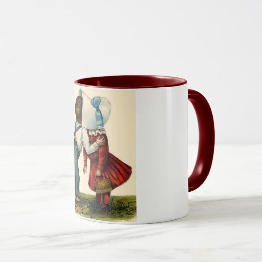 Vintage First Kiss Tasse (VorderseiteRechts)