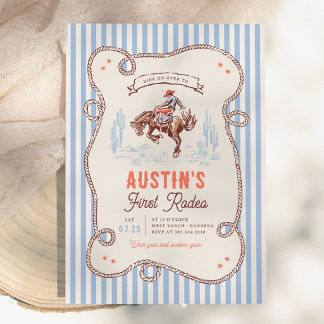 Vintage First Rodeo Cowboy 1. Geburtstag Einladung