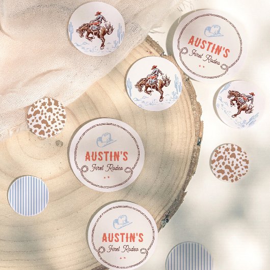 Vintage First Rodeo Cowboy 1. Geburtstag Konfetti