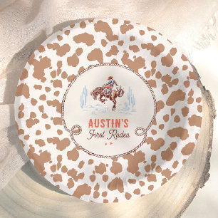 Vintage First Rodeo Cowboy 1. Geburtstag Pappteller