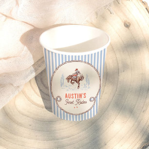 Vintage First Rodeo Cowboy Boy 1. Geburtstag Pappbecher