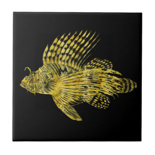 Vintage Fisch Gold Löwe Fisch Retro Hawaii Fliese