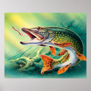 Vintage Fisch Home Office Wanddekoration Poster