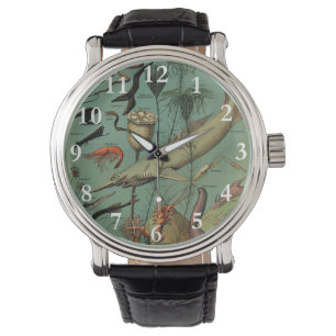 Vintage Fisch-Marinelebens-Uhr Armbanduhr