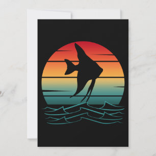Vintage Fisch Sonnenuntergang Angeln Einladung