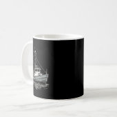 Vintage-Fischboot – Schifffahrt und nautisch Kaffeetasse (Vorderseite Links)