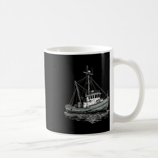 Vintage-Fischboot – Schifffahrt und nautisch Kaffeetasse (Rechts)