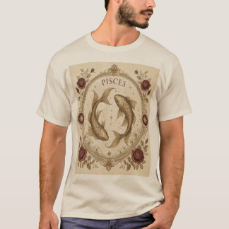 Vintage-Fische des Tierkreiszeichens Fische-Kunst T-Shirt