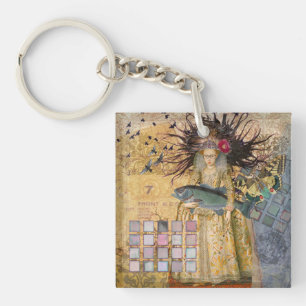 Vintage Fische Frau Gothic Klassiker Schlüsselanhänger