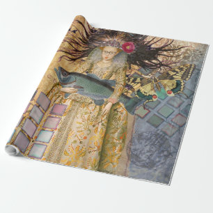 Vintage-Fische-Frau-Gotik-Klassiker Geschenkpapier