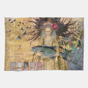 Vintage-Fische-Frau-Gotik-Klassiker Geschirrtuch