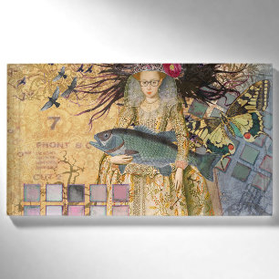 Vintage-Fische-Frau-Gotik-Klassiker Namenschild