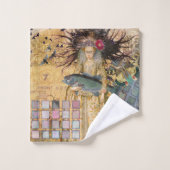 Vintage Fische Gotische Klassik Badhandtuch Set (Waschlappen)