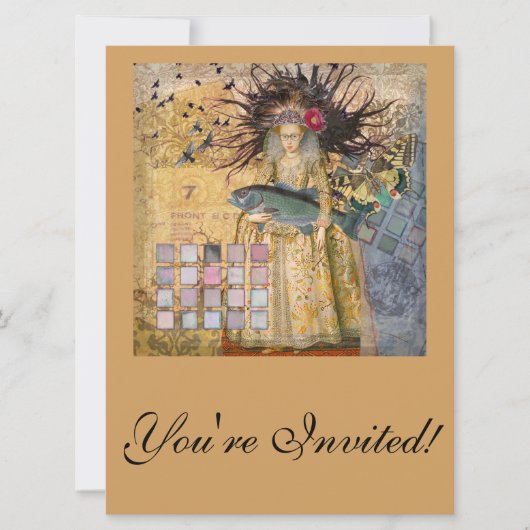 Vintage Fische Gotische Klassik Einladung (Vorderseite)