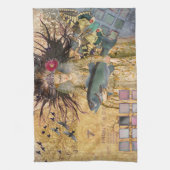 Vintage Fische Gotische Klassik Geschirrtuch (Vertikal)