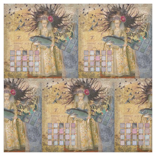 Vintage Fische Gotische Klassik Stoff (Muster)