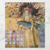 Vintage Fische Gotische Klassik Weinetikett (Einzelnes Label)