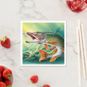 Vintage Fische irgendwelche Zweck-Partyservietten Serviette