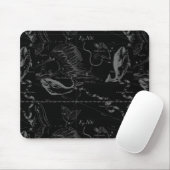 Vintage Fische Konstellation Hevelius Gravur Mousepad (Mit Mouse)