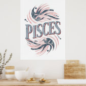 Vintage Fische Sternzeichen Poster (Küche)